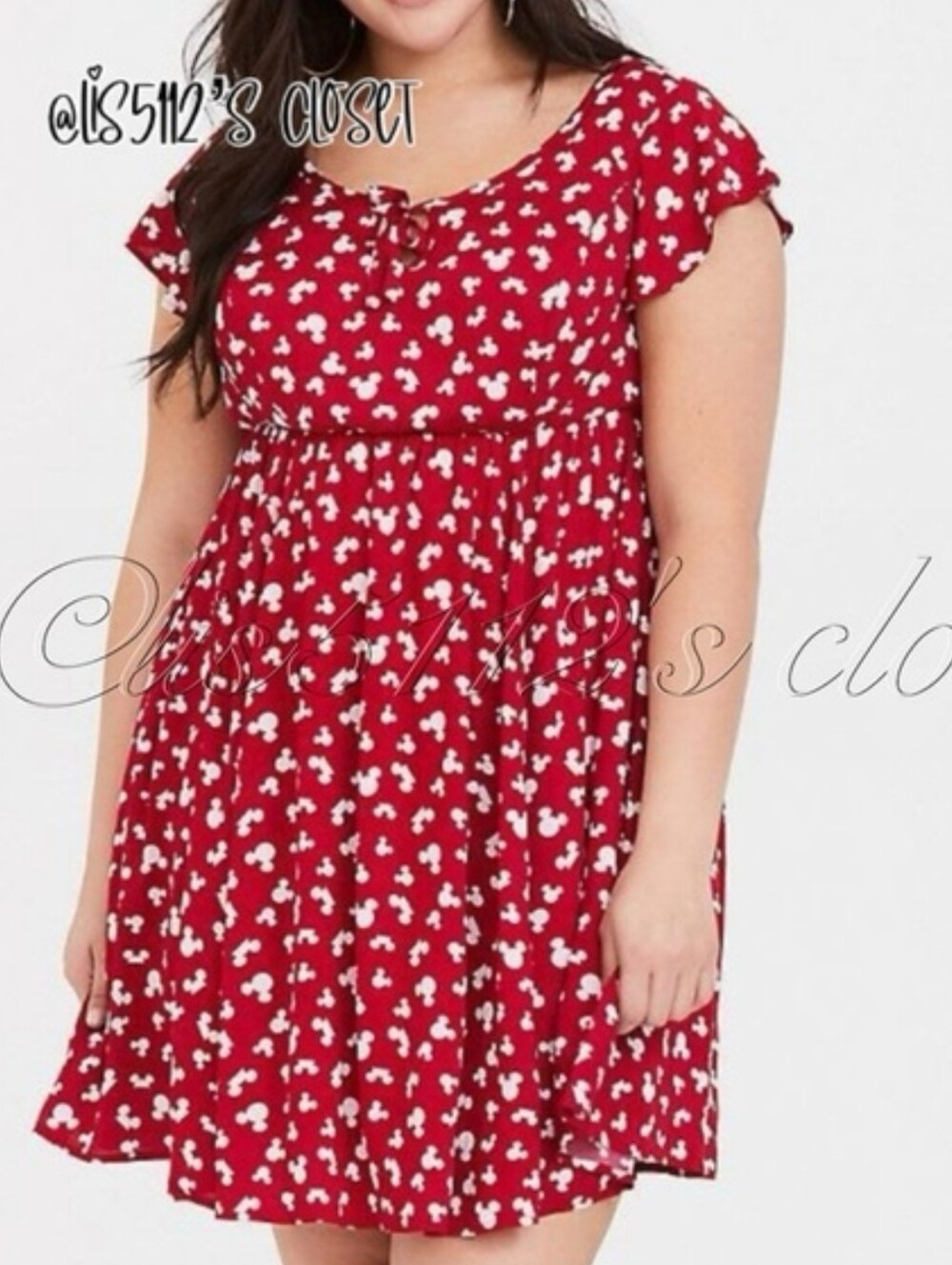Torrid Disney Mickey Mouse 90th Anniversary Red & White Skater Dress 2X 18 20